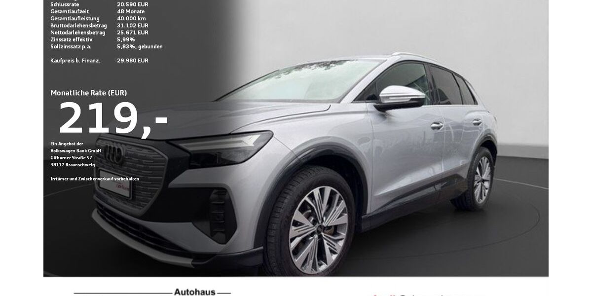 Audi Q4 e-tron 32.472 km 29.470 &euro; Ravensburg 88214