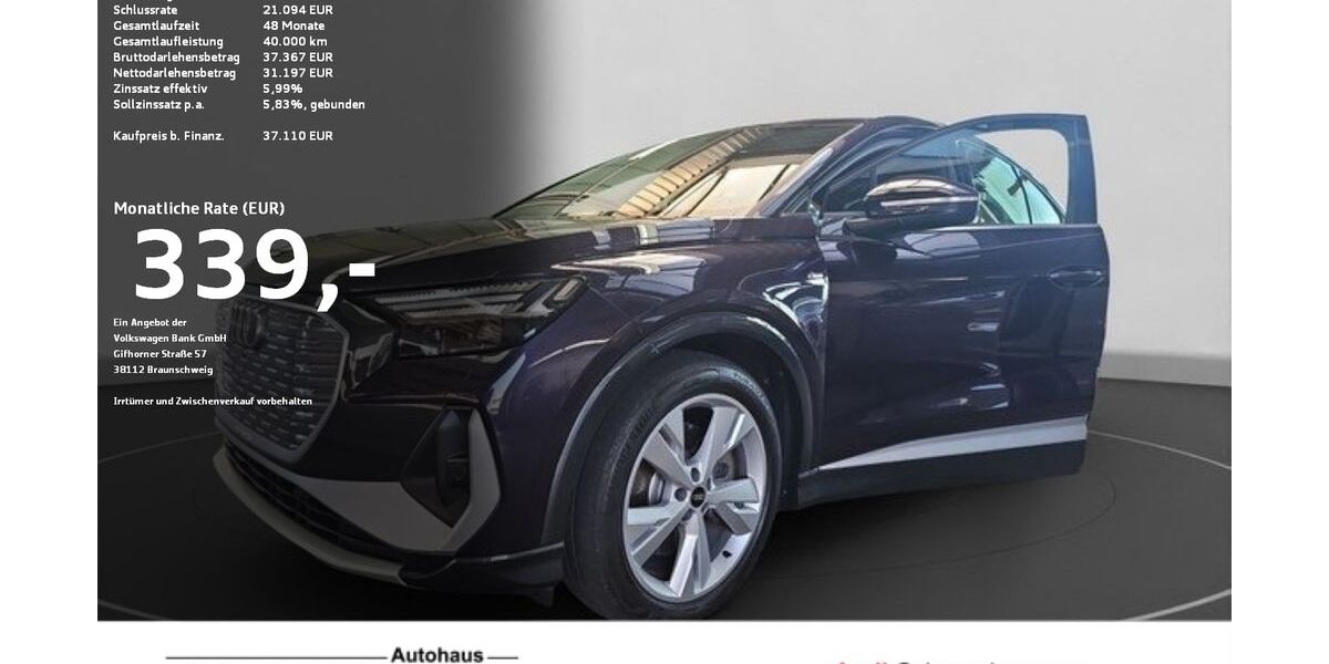 Audi Q4 e-tron 20.872 km 37.110 &euro; Ravensburg 88214