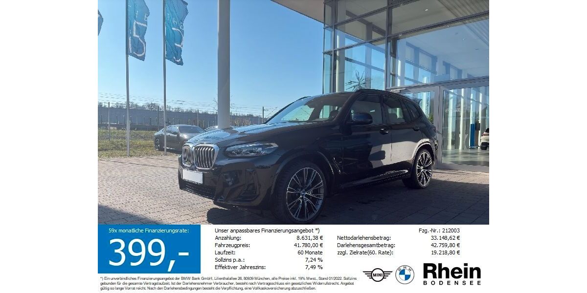 BMW X3 86.673 km 38.470 &euro; Friedrichshafen 88046